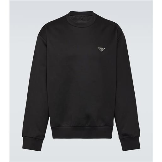 Prada felpa in misto cotone con logo