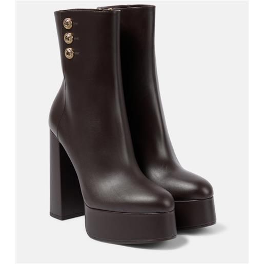 Balmain stivaletti brune in pelle con plateau