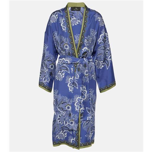 Etro vestaglia in twill di seta con stampa