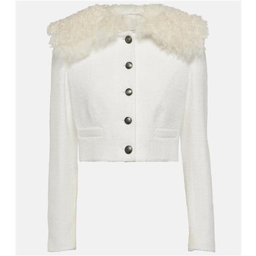 Alessandra Rich giacca cropped in tweed a quadri