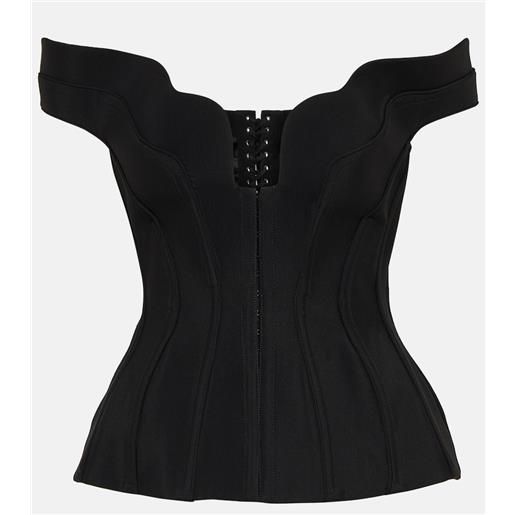 Mugler bustier con scollo bardot