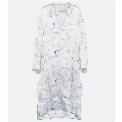 Khaite abito midi brom con stampa