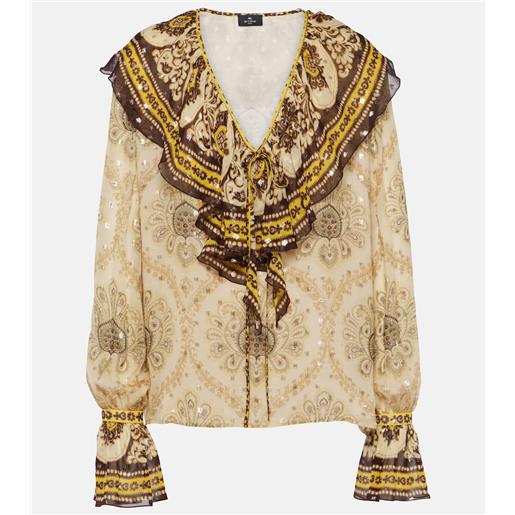 Etro blusa in misto seta con stampa