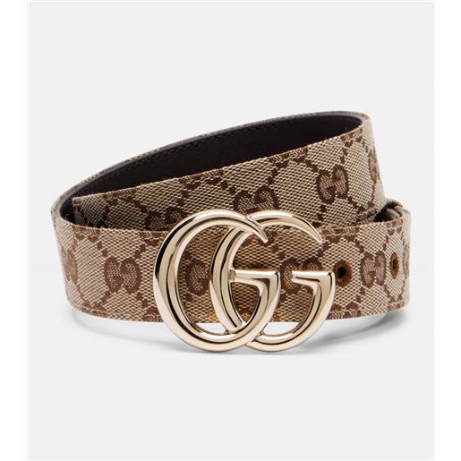 Gucci cintura gg marmont in canvas con pelle
