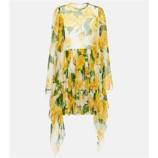 Dolce&Gabbana miniabito in chiffon di seta con stampa