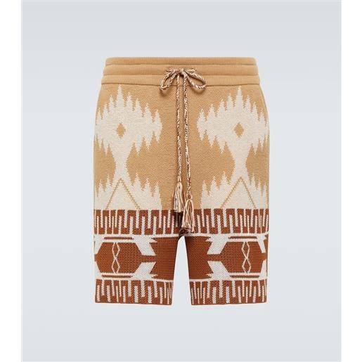 Alanui shorts icon piquet in jacquard di cotone