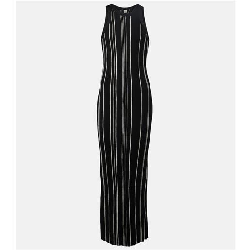 Toteme abito lungo in maglia a coste a righe
