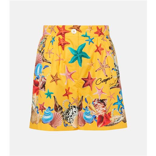 Dolce&Gabbana shorts capri in cotone a vita alta