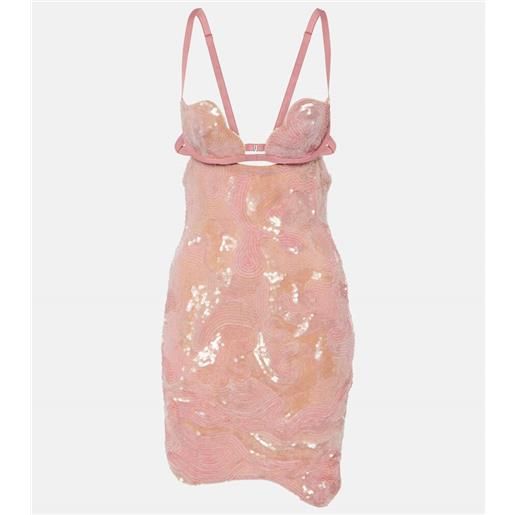 Nensi Dojaka miniabito heartbeat con paillettes