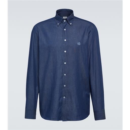 Etro camicia di jeans con logo