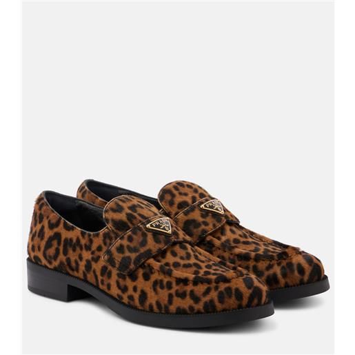 Prada mocassini in cavallino leopardato