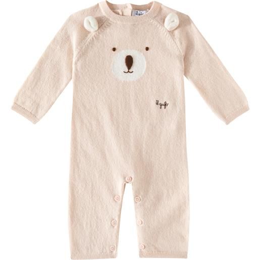 Il Gufo baby - tutina in lana vergine con ricamo