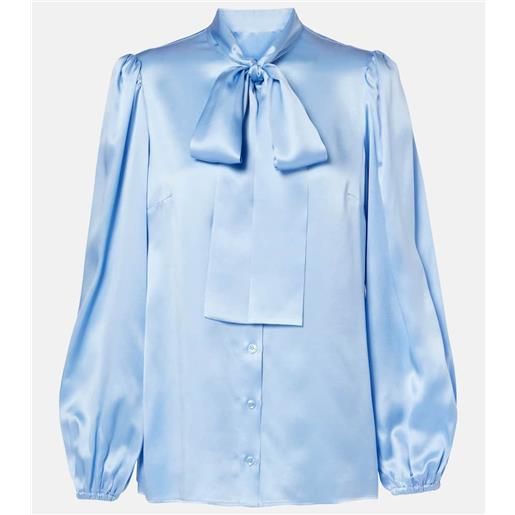 Dolce&Gabbana blusa in raso di seta con fiocco