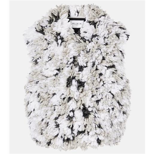 Alaia alaã¯a gilet lynx in shearling sintetico