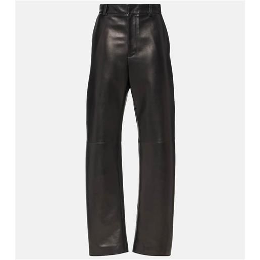 Bottega Veneta pantaloni a gamba larga in pelle