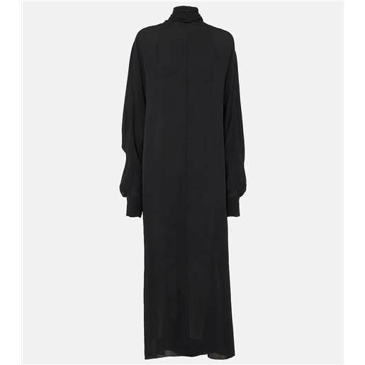 Khaite abito lungo lexi in georgette di seta