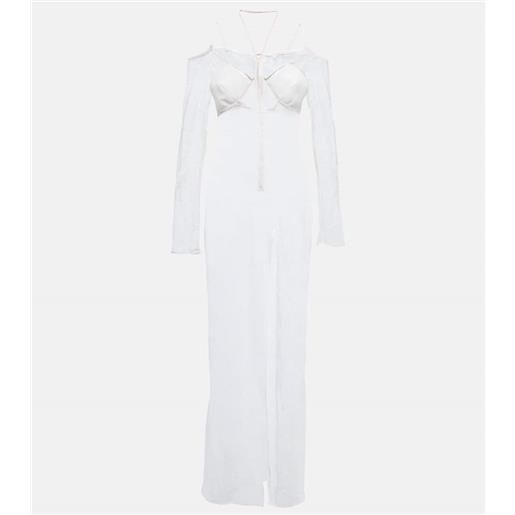 Nensi Dojaka bridal - abito lungo in pizzo con cut-out