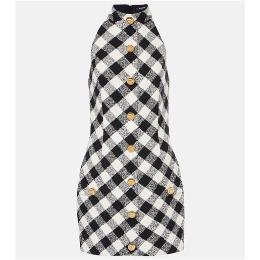 Balmain abito corto in tweed di misto cotone