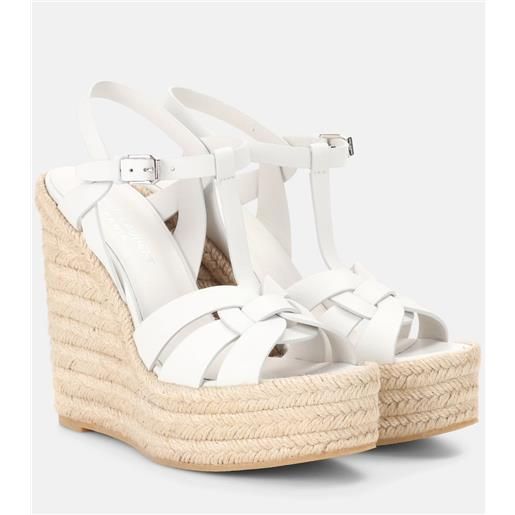 Saint Laurent espadrillas tribute 130 in pelle con zeppa