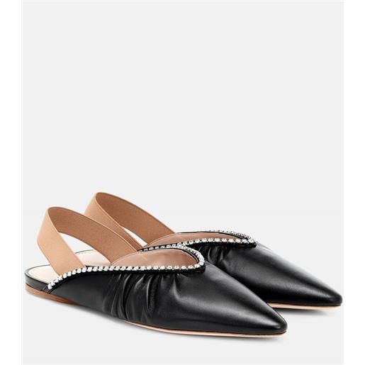 Miu Miu slippers in nappa con cristalli