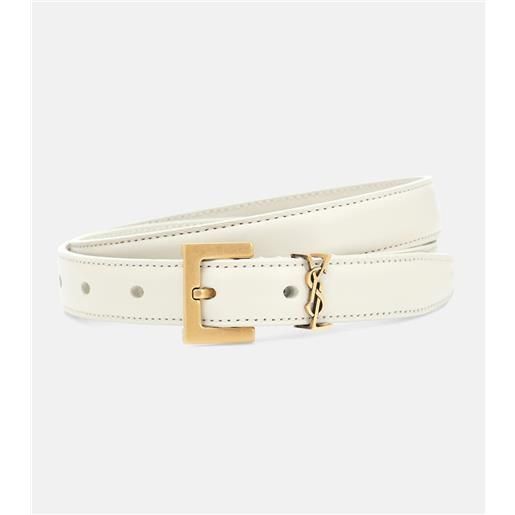 Saint Laurent cintura slim cassandre in pelle