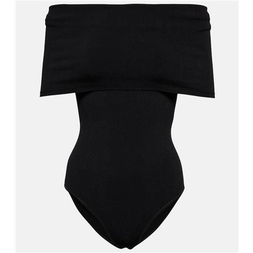 Alaia alaã¯a body in maglia con scollo bardot