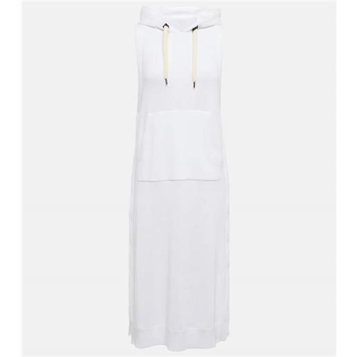 Brunello Cucinelli abito midi in cotone con cappuccio