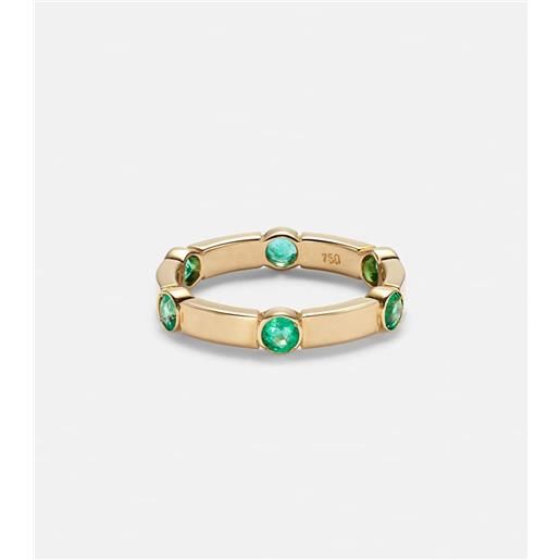 Ileana Makri anello stepping stone in oro giallo 18kt con smeraldi