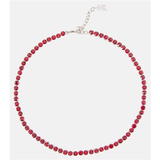 Amina Muaddi collana tennis con cristalli