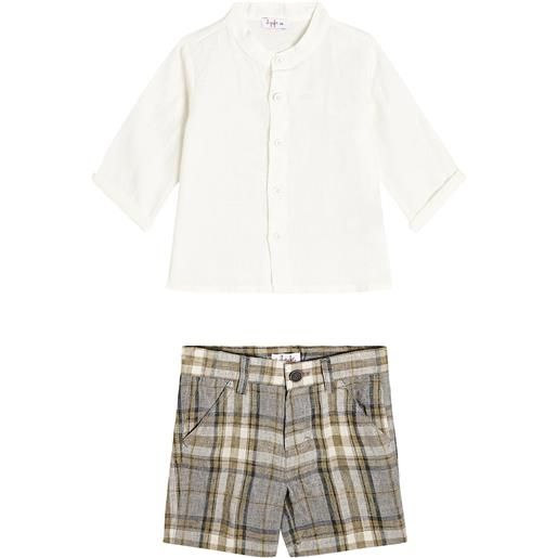 Il Gufo set camicia e pantaloni baby in lino
