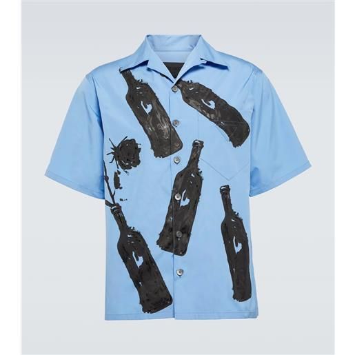 Prada camicia bowling in cotone con stampa