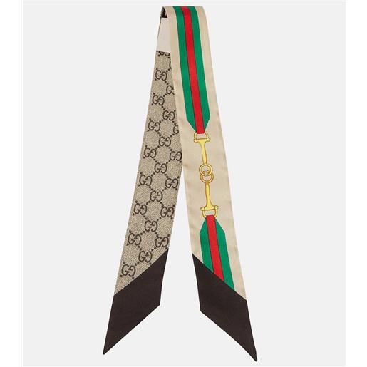 Gucci sciarpa gg in seta con stampa