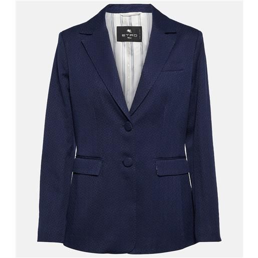 Etro blazer in jacquard di cotone con stampa paisley