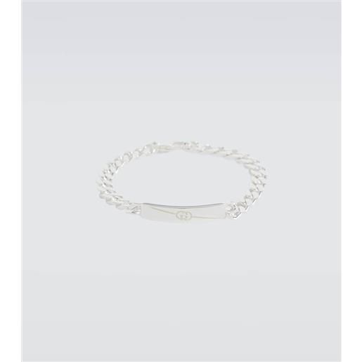Gucci bracciale interlocking g in argento sterling
