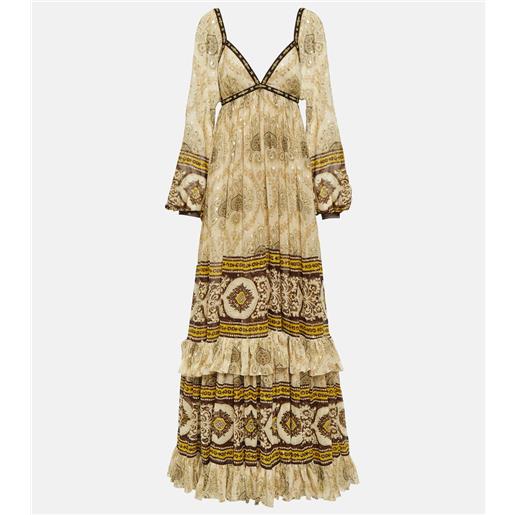 Etro abito lungo in jacquard di seta