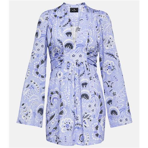 Etro miniabito in misto cotone con stampa
