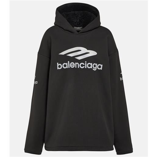 Balenciaga felpa 3b sports icon in cotone con cappuccio