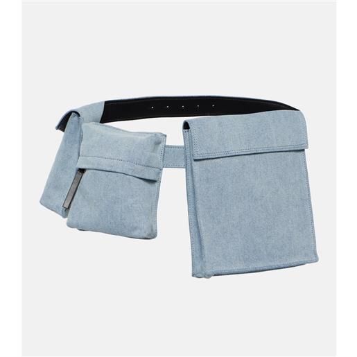 The Attico marsupio in denim con pelle