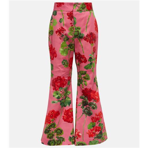 Oscar de la Renta pantaloni flared in misto cotone
