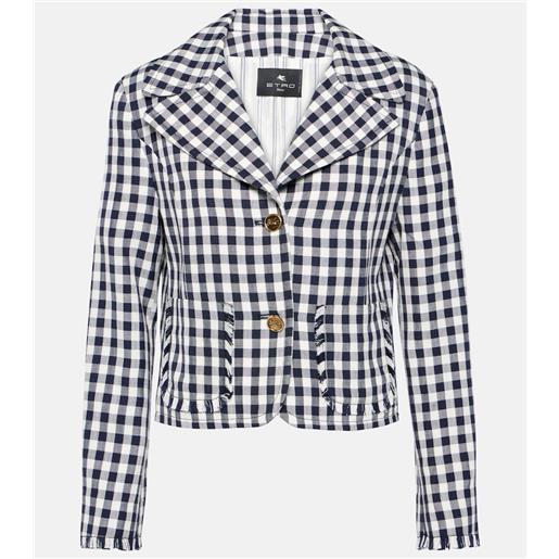 Etro blazer cropped a quadri