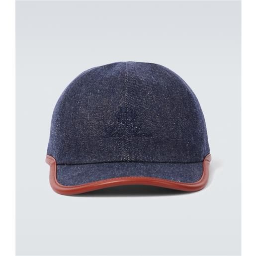 Loro Piana cappello da baseball my in denim con pelle