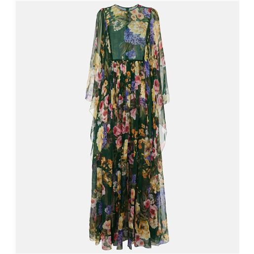 Dolce&Gabbana abito lungo in chiffon di seta