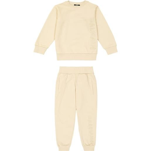 Balmain Kids felpa e pantaloni sportivi in pile