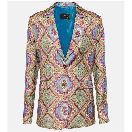 Etro blazer monopetto in seta con stampa