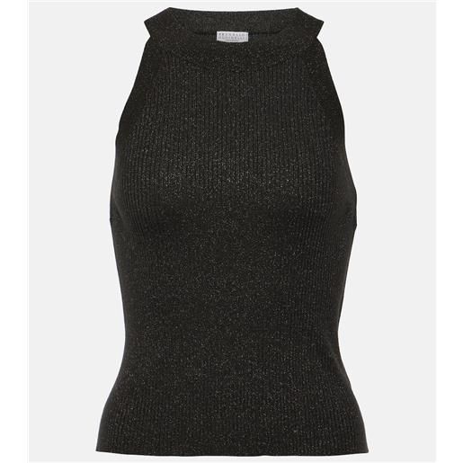 Brunello Cucinelli tank top in misto seta e cashmere