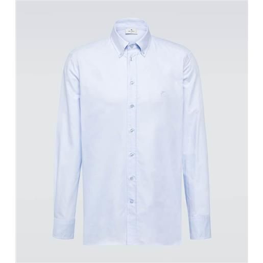 Etro camicia oxford in cotone con logo