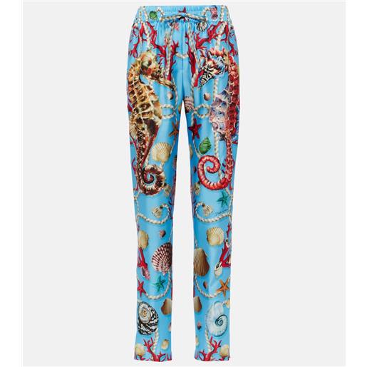 Dolce&Gabbana pantaloni regular capri in seta
