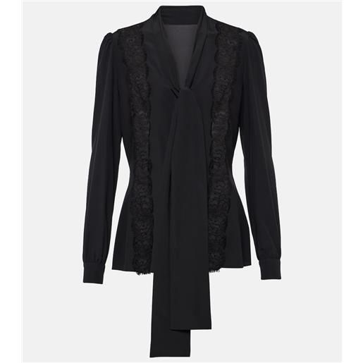 Dolce&Gabbana blusa in misto seta con pizzo