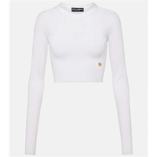 Dolce&Gabbana pullover cropped in misto seta