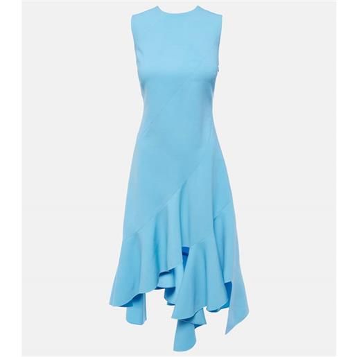 Oscar de la Renta abito midi asimmetrico in misto lana